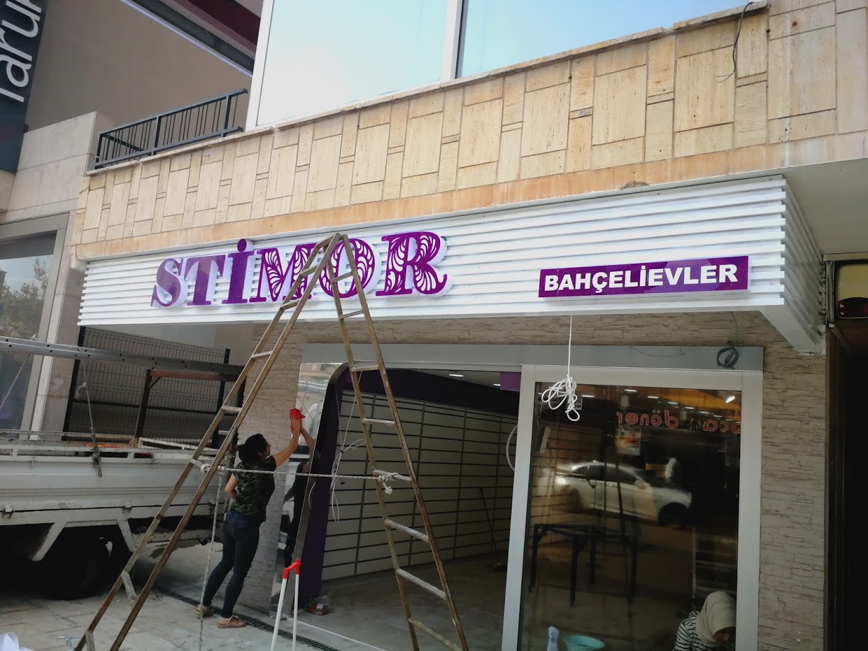 MOR DESENLİ KUTU HARF KOMPOZİT TABELA